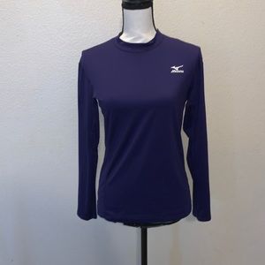 Mizuno dry lite lightweight performance purple long sleeve thermal top